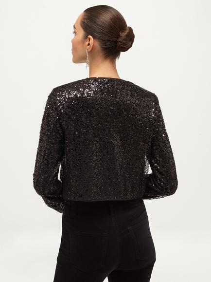 Hobbs Anika Sequinned Jacket, Black - view 2, Black