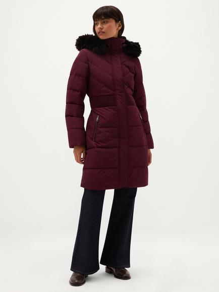 Hobbs Petite Bianca Hooded Puffer Jacket, Purple, Purple