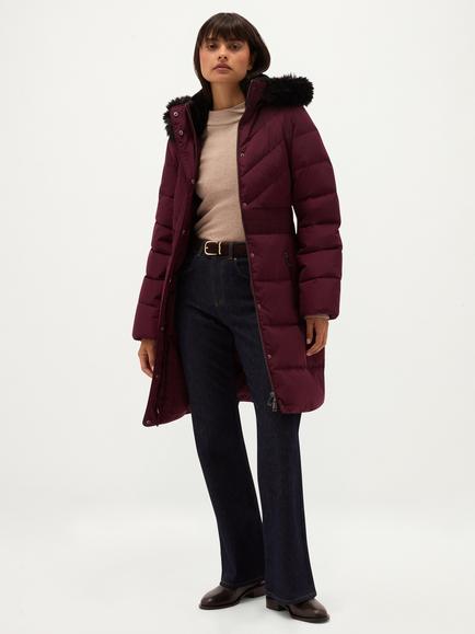 Hobbs Petite Bianca Hooded Puffer Jacket, Purple - view 2, Purple