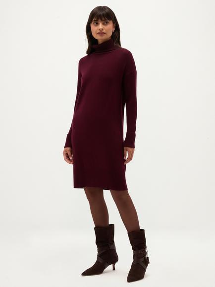 Hobbs Ava Merino Wool Blend with Cashmere Knitted Jumper Dress, Purple, Purple