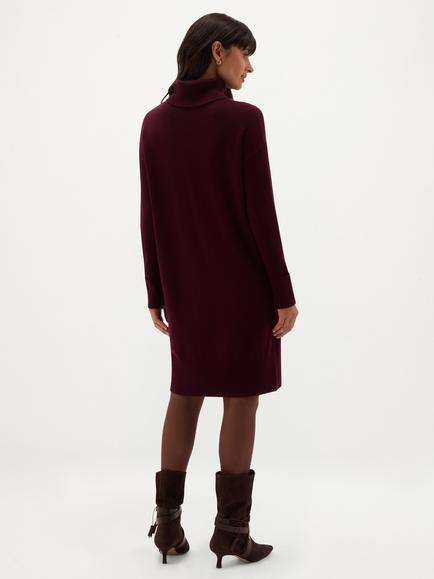Hobbs Ava Merino Wool Blend with Cashmere Knitted Jumper Dress, Purple - view 2, Purple