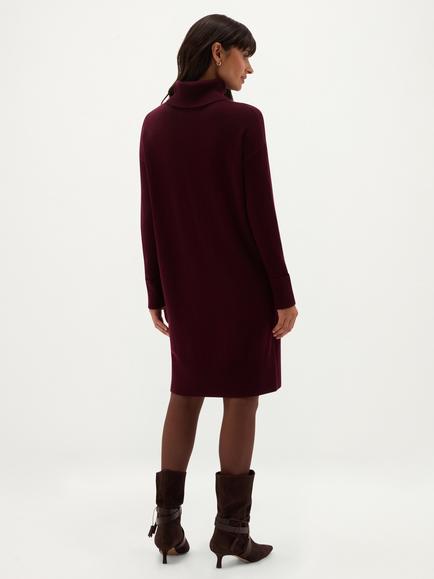 Hobbs Petite Ava Merino Wool Blend with Cashmere Knitted Jumper Dress, Purple - view 2, Purple