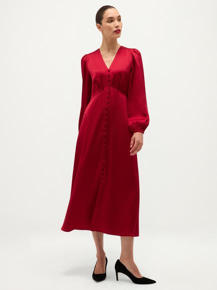 Hobbs Petite Rosabella Dress, Red, Red