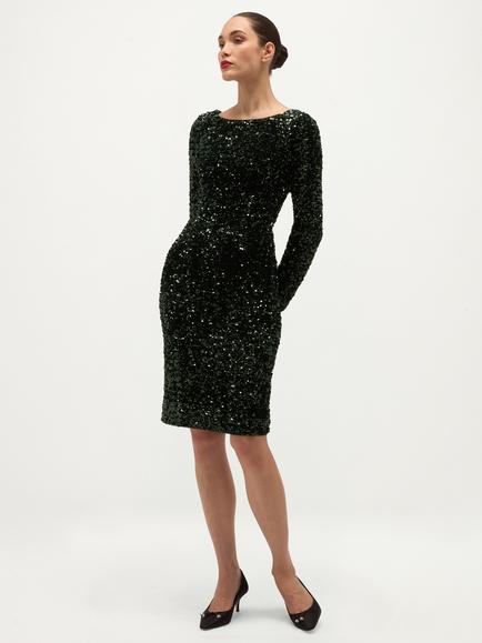 Hobbs Sawyer Sequinned Mini Dress, Green, Green