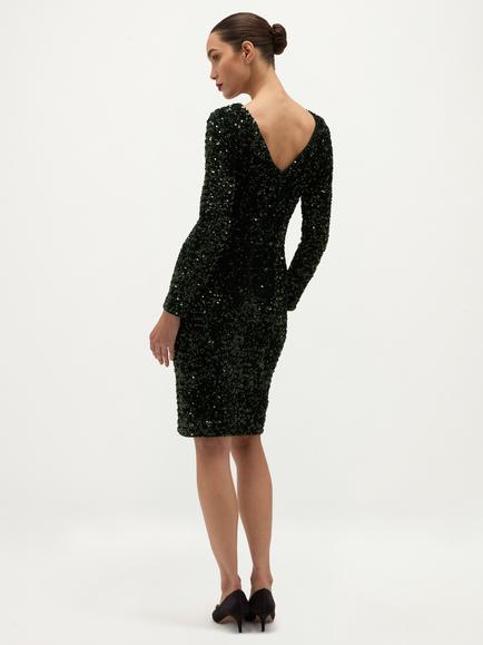 Hobbs Sawyer Sequinned Mini Dress, Green - view 2, Green