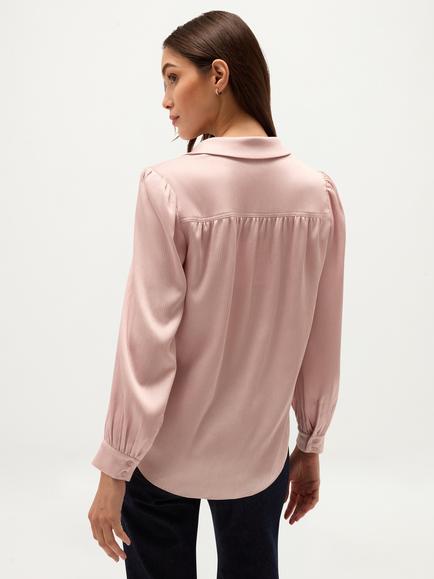 Hobbs Tegan Collared Blouse, Pink - view 2, Pink