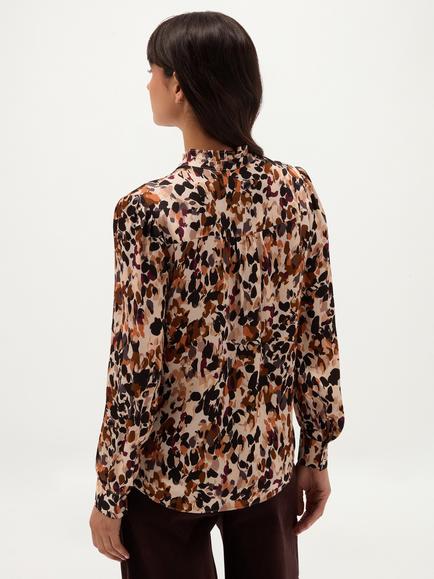 Hobbs Yasmina Spot Print Blouse, Beige - view 2, Beige
