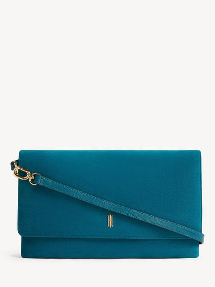 Hobbs Ashley Suede Clutch Bag, Blue, Blue