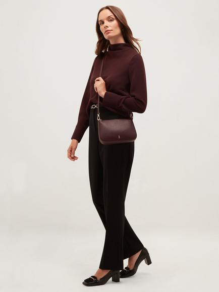 Hobbs Briella Leather Crossbody Bag, Purple - view 2, Purple