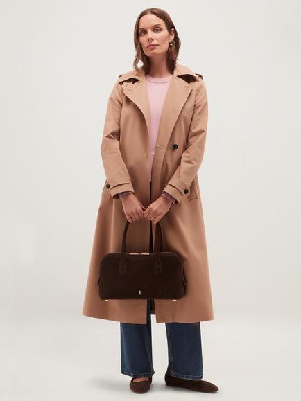Hobbs Florence Suede Bowling Bag, Brown - view 2, Brown