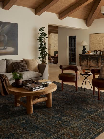 Ruggable Ophelia Rug - view 2, Navy/Redwood