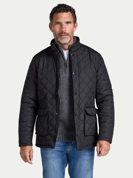 Raging Bull Cord Collar Quilted Jacket, Black, Black