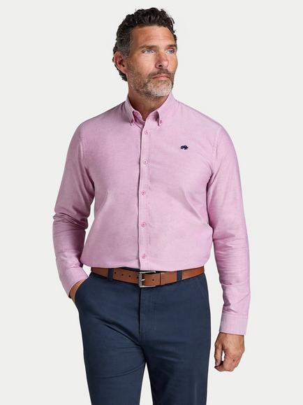 Raging Bull Cotton Classic Oxford Shirt, Red, Red