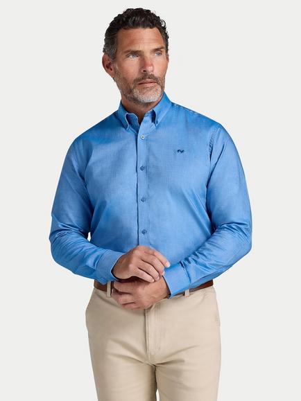 Raging Bull Regular Fit Cotton Oxford Shirt, Denim