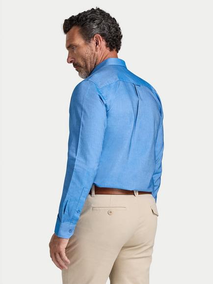 Raging Bull Regular Fit Cotton Oxford Shirt - view 2, Denim