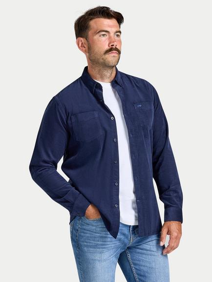 Raging Bull Cotton Corduroy Shirt, Navy, Navy