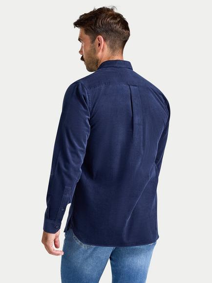 Raging Bull Cotton Corduroy Shirt, Navy - view 2, Navy