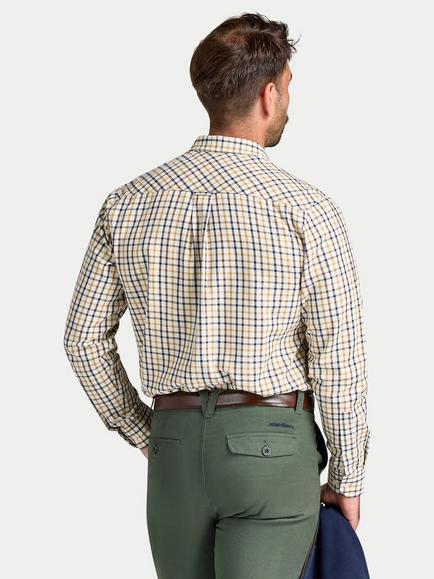 Raging Bull Country Check Brushed Cotton Twill Shirt, Mustard - view 2, Mustard