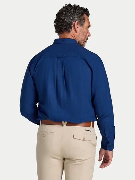 Raging Bull Regular Fit Heavy Brushed Cotton Shirt, Navy - view 2, Navy