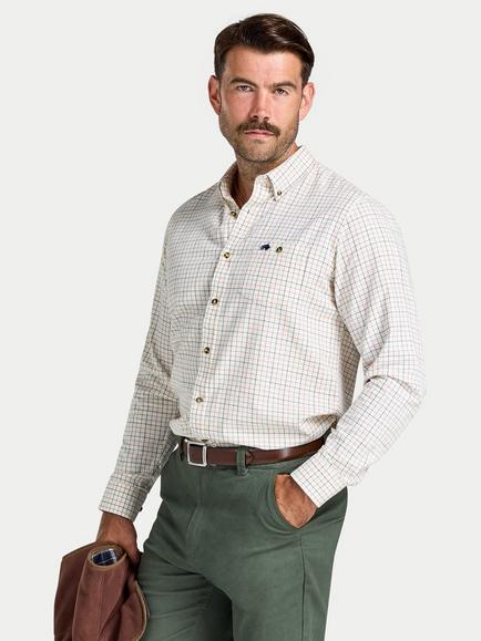 Raging Bull Vale Regular Fit Twill Shirt, Cream, Cream