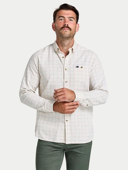 Raging Bull Vale Regular Fit Twill Shirt, Cream - view 2, Cream