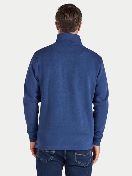Raging Bull Classic French Rib Half Zip Jumper, Blue - view 2, Denim Blue