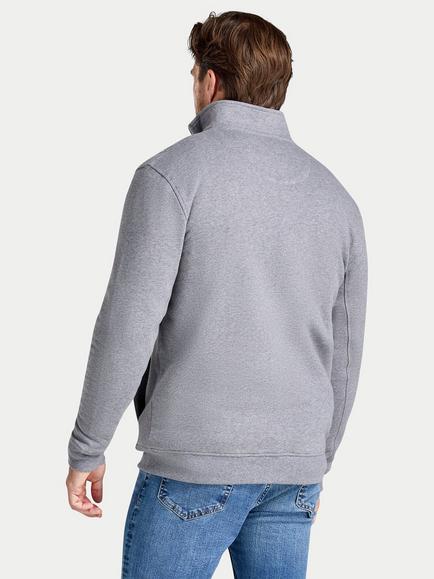 Raging Bull Zip Front Cotton Blend Sweatshirt, Grey Marl - view 2, Grey Marl