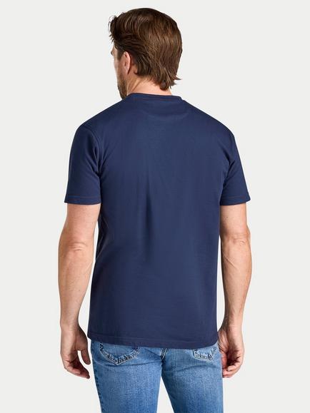 Raging Bull Cotton Circle Crest Print T-Shirt, Navy - view 2, Navy