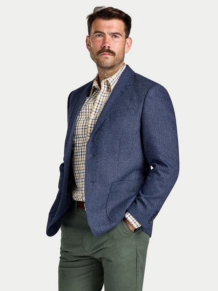 Raging Bull Structured Wool Blend Blazer, Navy, Navy