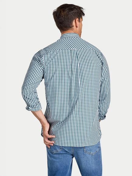 Raging Bull Classic Long Gingham Cotton Shirt, Forest - view 2, Forest