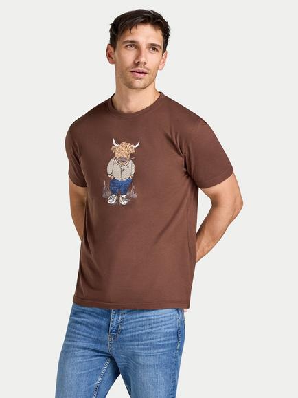 Raging Bull Cotton Bull Graphic Crew Neck T-Shirt, Chocolate, Chocolate