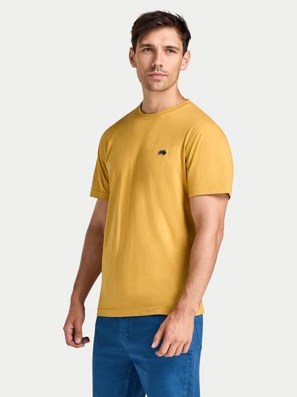 Raging Bull Crew Neck Cotton T-Shirt, Mustard, Mustard