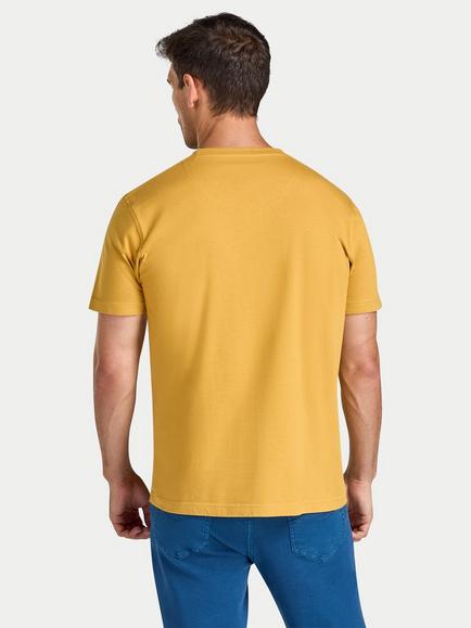Raging Bull Crew Neck Cotton T-Shirt, Mustard - view 2, Mustard