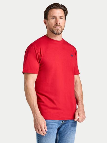 Raging Bull Cotton Crew Neck T-Shirt, Red, Red