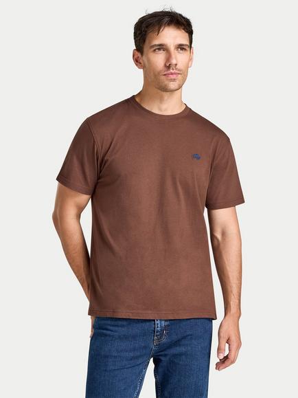 Raging Bull Regular Fit Cotton Crew Neck T-Shirt, Chocolate, Chocolate