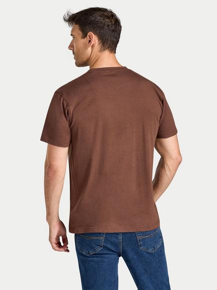 Raging Bull Regular Fit Cotton Crew Neck T-Shirt, Chocolate - view 2, Chocolate