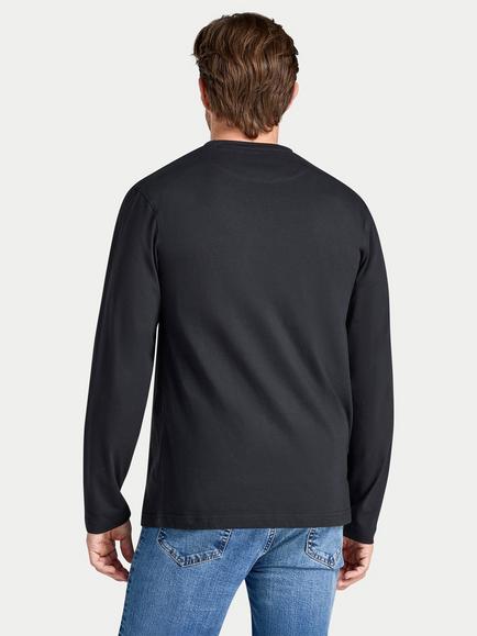 Raging Bull Crew Neck Long Sleeve Cotton T-Shirt, Black - view 2, Black