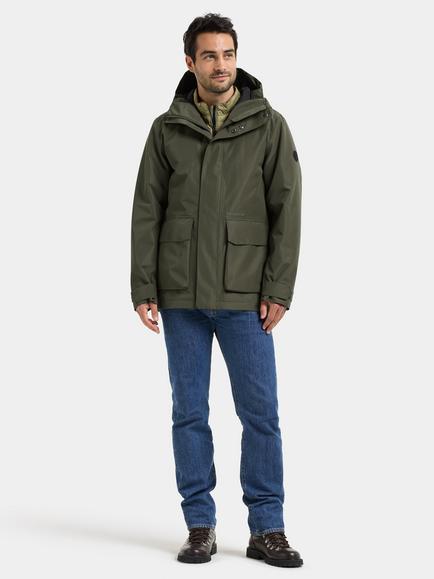 Didriksons Liam Waterproof & Windproof Padded Jacket - view 2, Deep Green