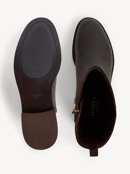Hobbs Marley Leather Ankle Boots, Adler Brown - view 2, Adler Brown