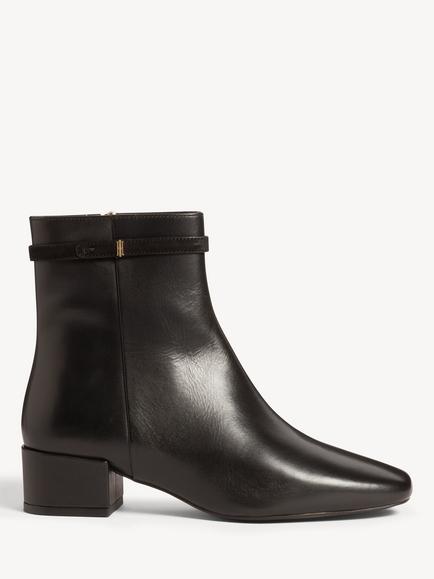 Hobbs Payton Leather Block Heel Ankle Boots, Black, Black
