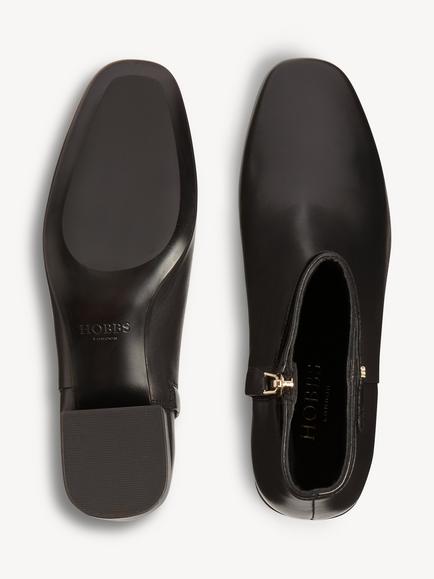Hobbs Payton Leather Block Heel Ankle Boots, Black - view 2, Black