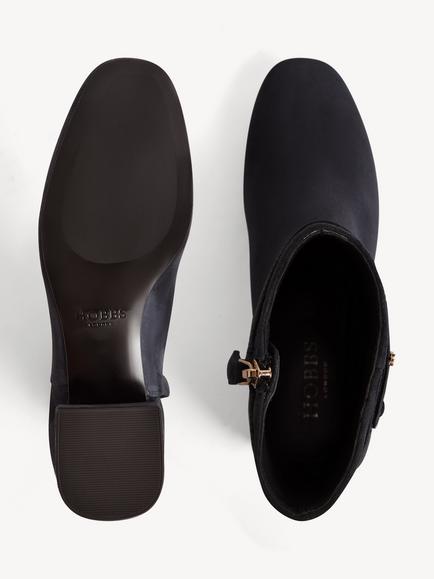 Hobbs Payton Suede Block Heel Ankle Boots - view 2, Blue