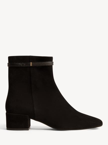 Hobbs Payton Suede Block Heel Ankle Boots, Black