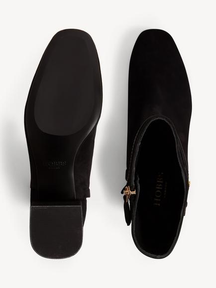Hobbs Payton Suede Block Heel Ankle Boots - view 2, Black