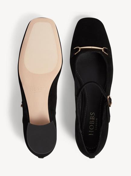Hobbs Alessia Bar Suede Mary Janes - view 2, Black