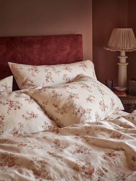 Piglet in Bed Heirloom Rose Linen Blend Bedding, Dusty Pink, Dusty Pink