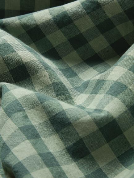 Piglet in Bed Gingham Linen Blend Bedding, Pine Green - view 2, Pine Green