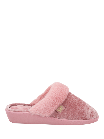 totes Isotoner Sparkle Heeled Mule Slippers, Pink