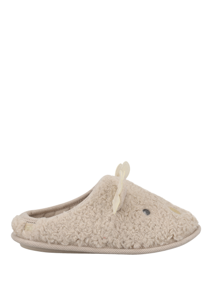 totes Novelty Reindeer Mule Slippers, Beige, Beige