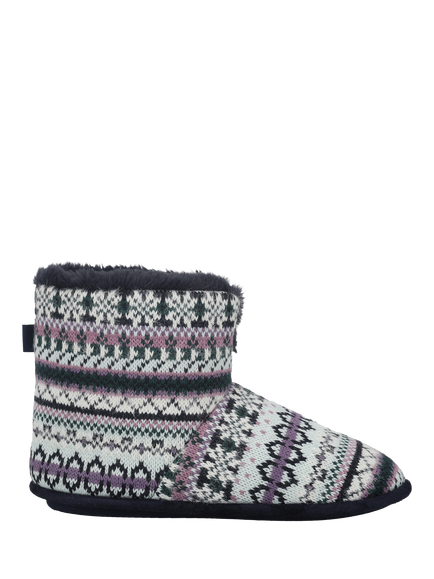 totes Fair Isle Slipper Boots, Navy/Multi, Navy/Multi
